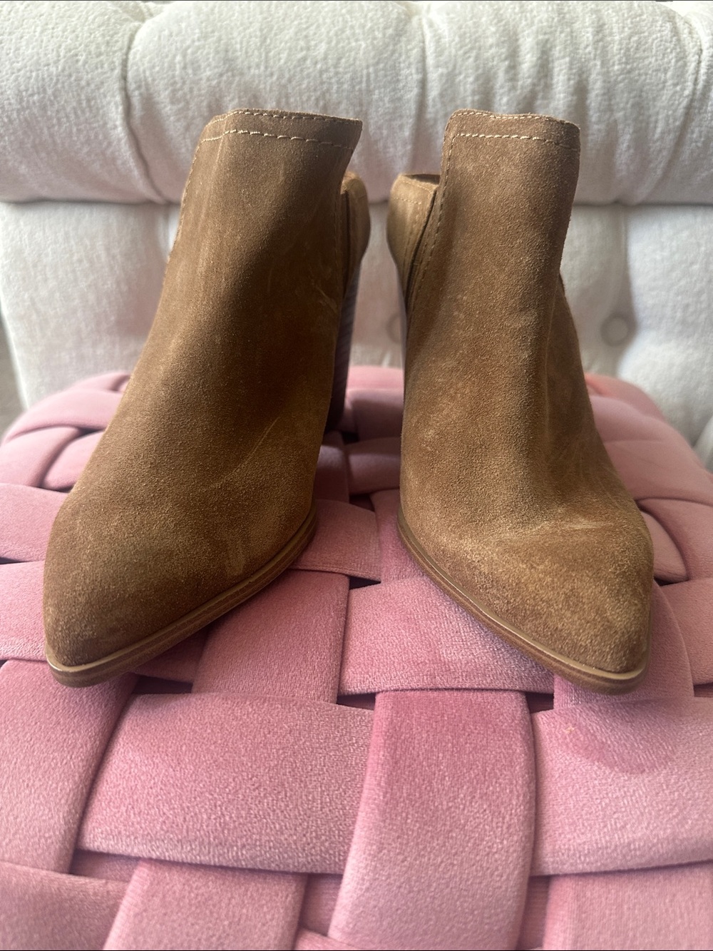 Aldo Brown Suede Pointed-Toe Ankle Booties